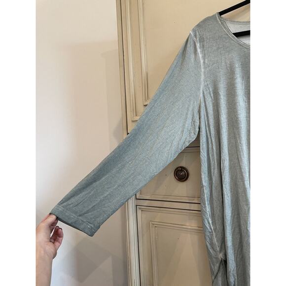 NWT Soft Surroundings Hand Dyed Green Tunic Silk Trim Plus Size 1X 3/4 Sleeve - Picture 7 of 10